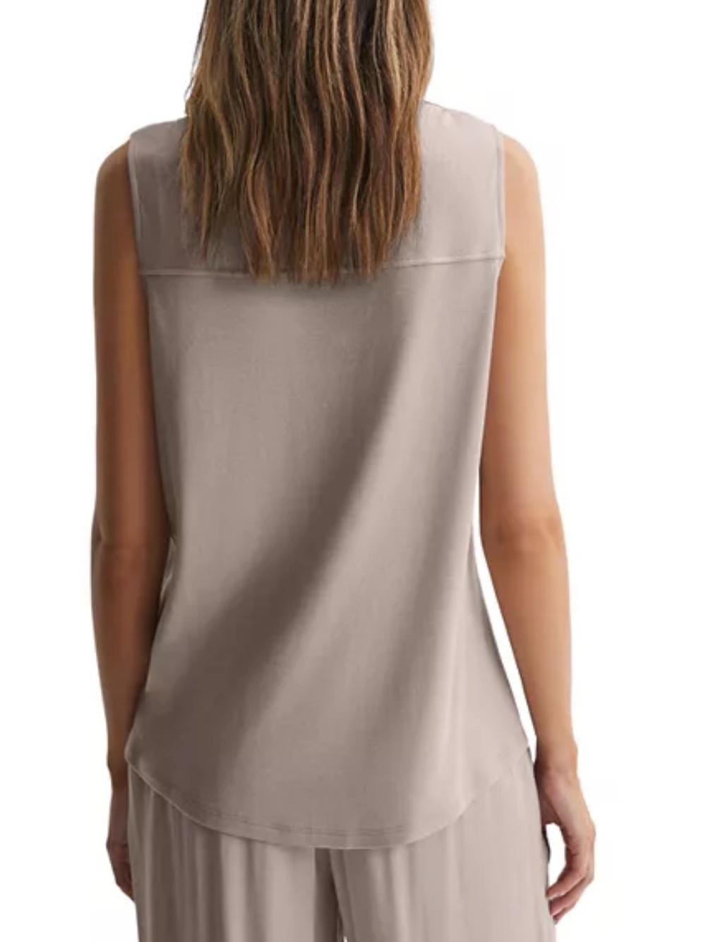 REISS Jennifer Sleeveless Blouse in stone size Medium - Picture 3 of 13